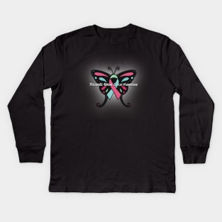 Metastatic Breast Cancer Butterfly by Kendall Kids Long Sleeve T-Shirt